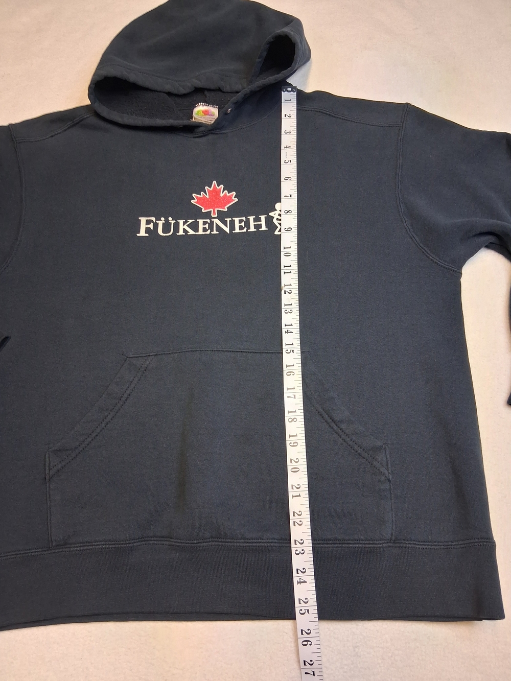 Canadian Fükeneh Black Hooded Sweatshirt with Maple Leaf Logo - Picture 4 of 7